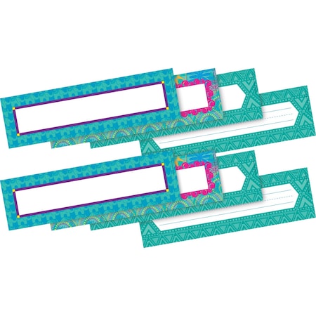 Barker Creek Bohemian Bulletin Board Signs/Name Plates, Multi-Design, 72/Set, PK72 3808